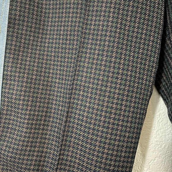 Steve J & Yoni P Korean designed casual pants. Houndstooth print, brown, denim. - Picture 16 of 16
